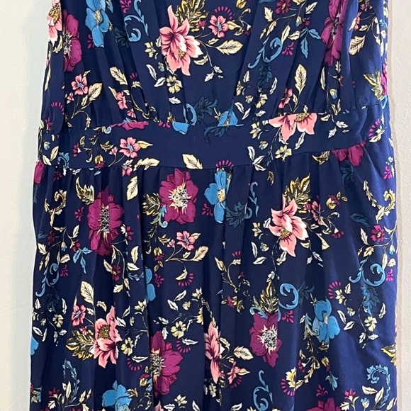 Torrid Dress Women 14 Blue Midi Floral Pullover Flowy Boho Western Summer Retro - Picture 5 of 15